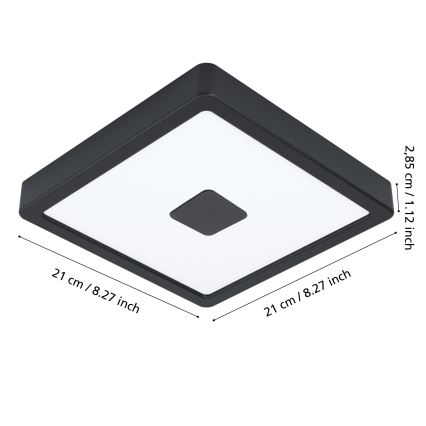 Eglo - Светодиодный уличный потолочный светильник LED/17W/230V IP44 черный