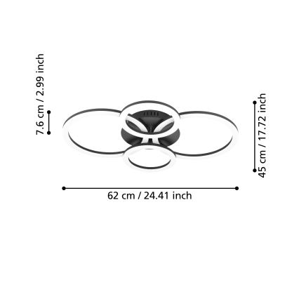 Eglo - Стельовий LED світильник з регулюванням яскравості LED/41W/230V