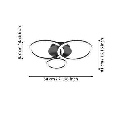 Eglo - Светодиодный потолочный светильник с регулированием яркости LED/33W/230V