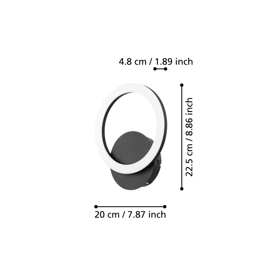 Eglo - Светодиодный настенный светильник с регулированием яркости LED/12W/230V