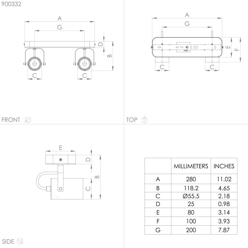 Eglo - Точковий LED світильник 2xGU10/3W/230V