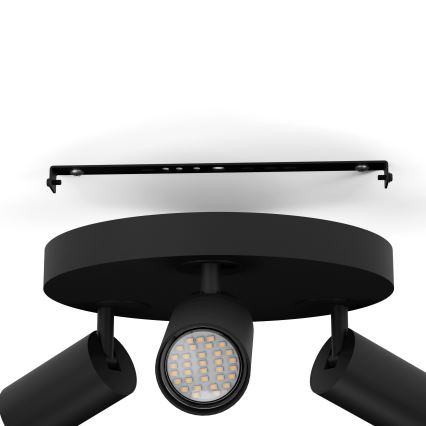 Eglo - Точковий LED RGBW світильник з регулюванням яскравості 3xGU10/4,9W/230V чорний