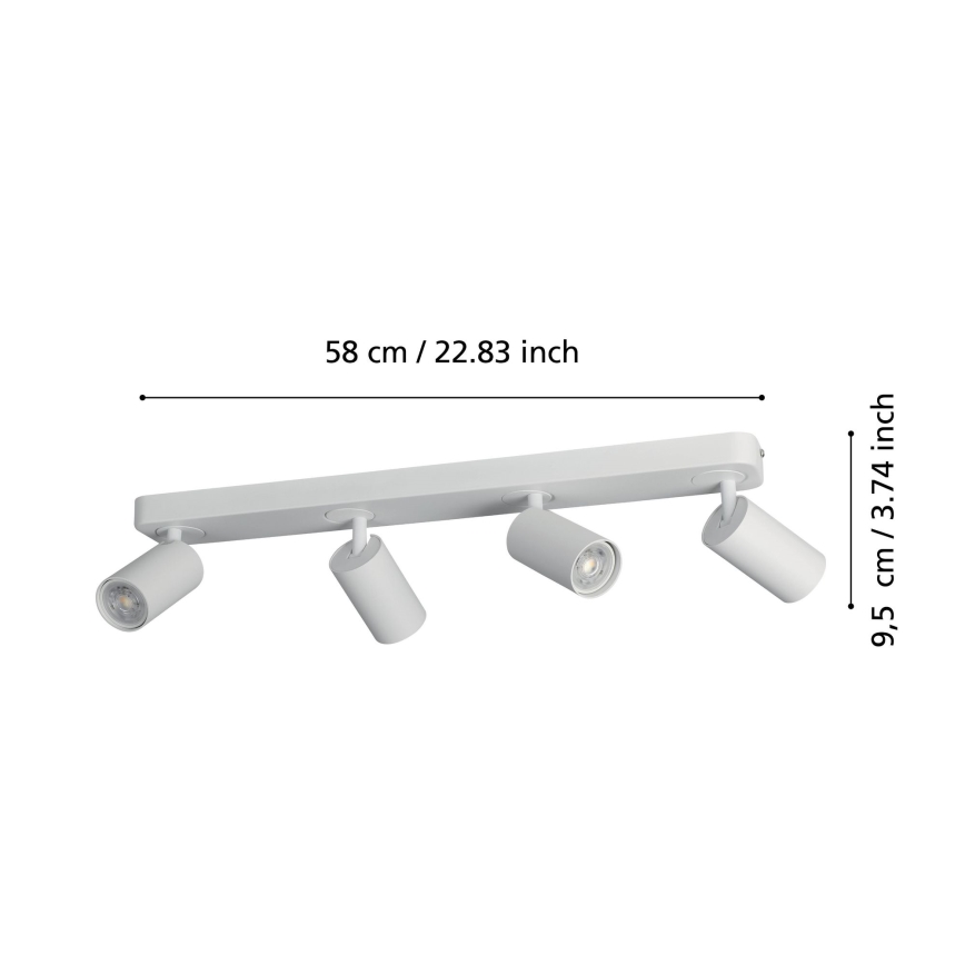 Eglo - Точковий LED RGBW світильник з регулюванням яскравості 4xGU10/4,9W/230V білий