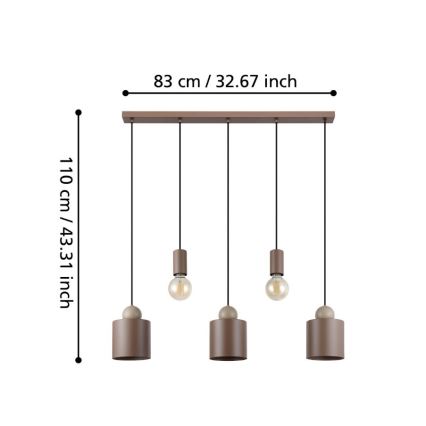Eglo - Подвесная люстра 5xE27/40W/230V