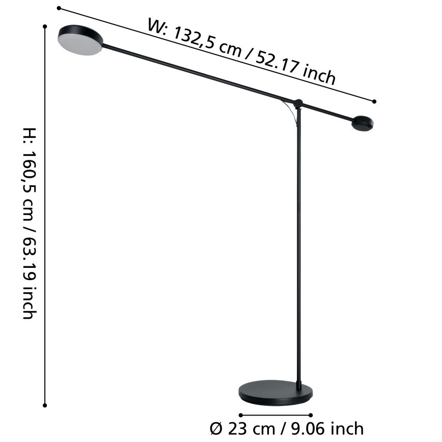 Eglo - Светодиодный сенсорный торшер с регулированием яркости LED/24W/230V