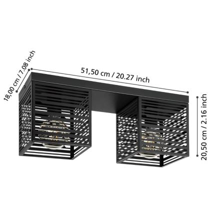 Eglo - Потолочный светильник 2xE27/40W/230V