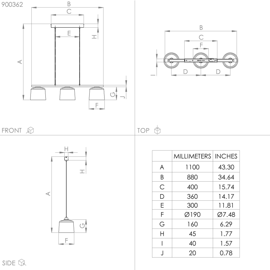 Eglo - Люстра на тросі 3xE27/40W/230V