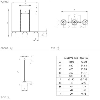 Eglo - Подвесная люстра 3xE27/40W/230V