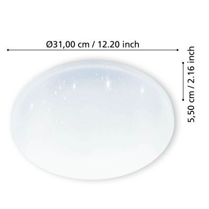 Eglo - Світлодіодний стельовий світильник для ванної кімнати LED/18W/230V IP44