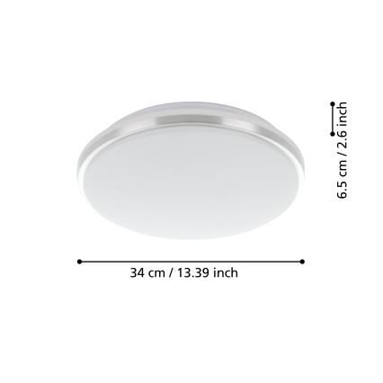 Eglo - Світлодіодний стельовий світильник для ванної кімнати LED/15,6W/230V IP44 глянцевий хром