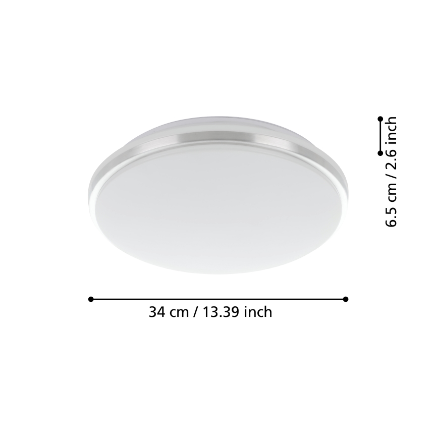 Eglo - Світлодіодний стельовий світильник для ванної кімнати LED/15,6W/230V IP44 глянцевий хром