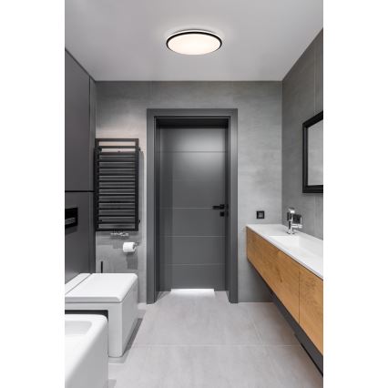Eglo - Світлодіодний стельовий світильник для ванної кімнати LED/15,6W/230V IP44 чорний