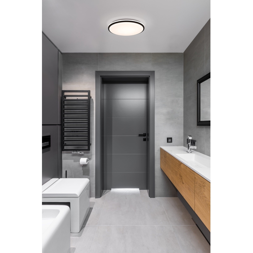 Eglo - Світлодіодний стельовий світильник для ванної кімнати LED/15,6W/230V IP44 чорний