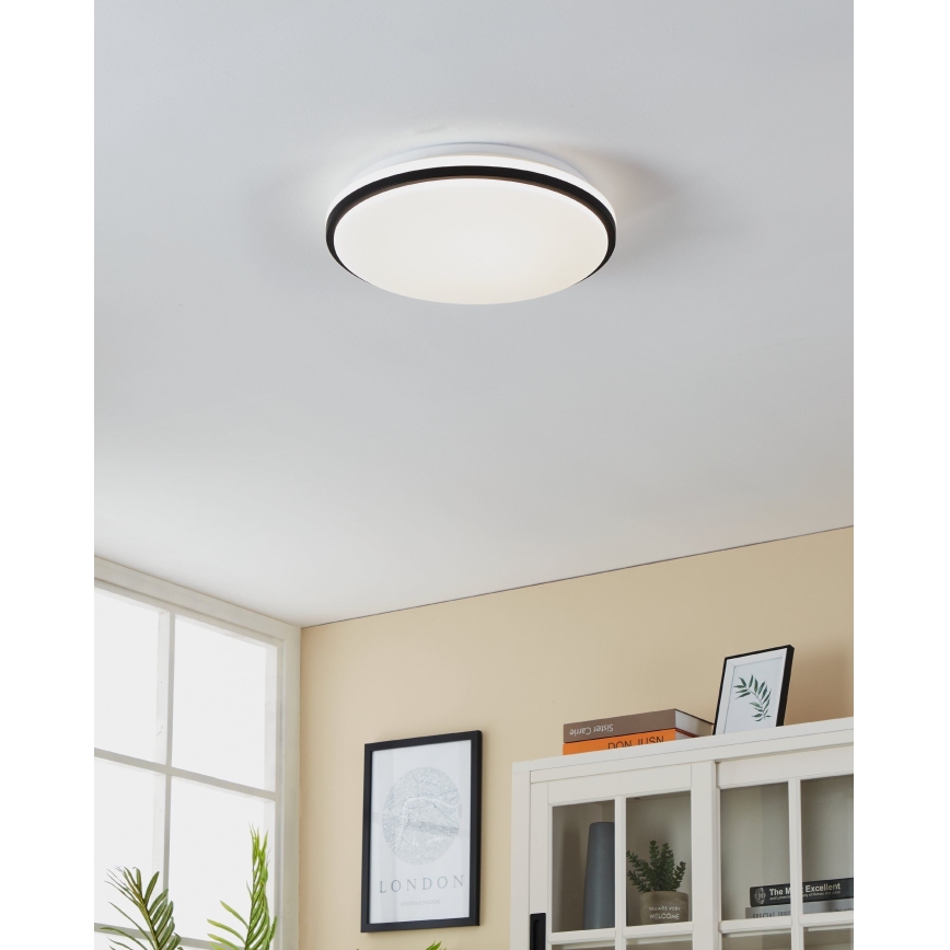 Eglo - Світлодіодний стельовий світильник для ванної кімнати LED/15,6W/230V IP44 чорний