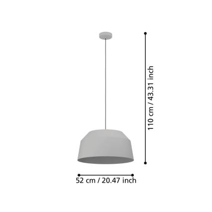 Eglo - Люстра на тросі 1xE27/40W/230V діам. 52 см