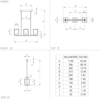 Eglo - Подвесная люстра 3xE27/40W/230V