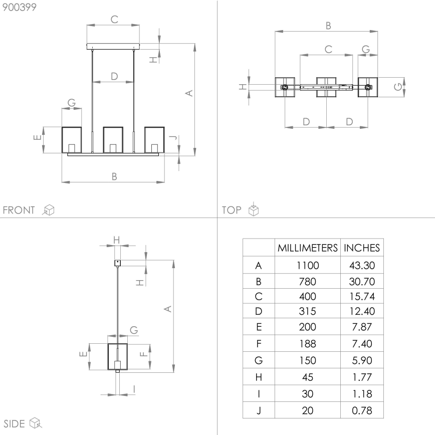 Eglo - Подвесная люстра 3xE27/40W/230V