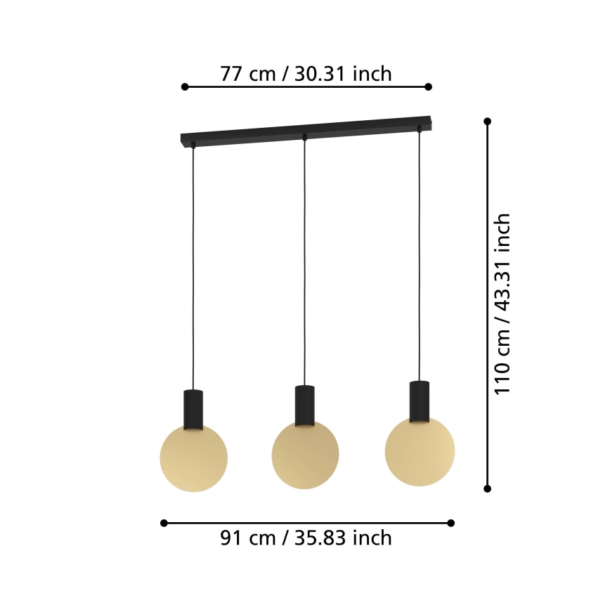 Eglo - Світлодіодна підвісна люстра 3xGU10/4,5W/230V 3000K