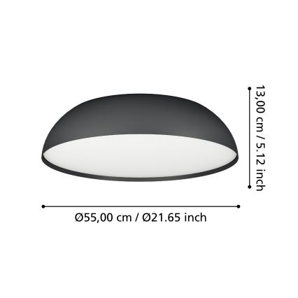 Eglo - Стельовий RGBW-світильник з регулюванням яскравості 3xLED/11W/230V 2700-6500K діаметр 55 см