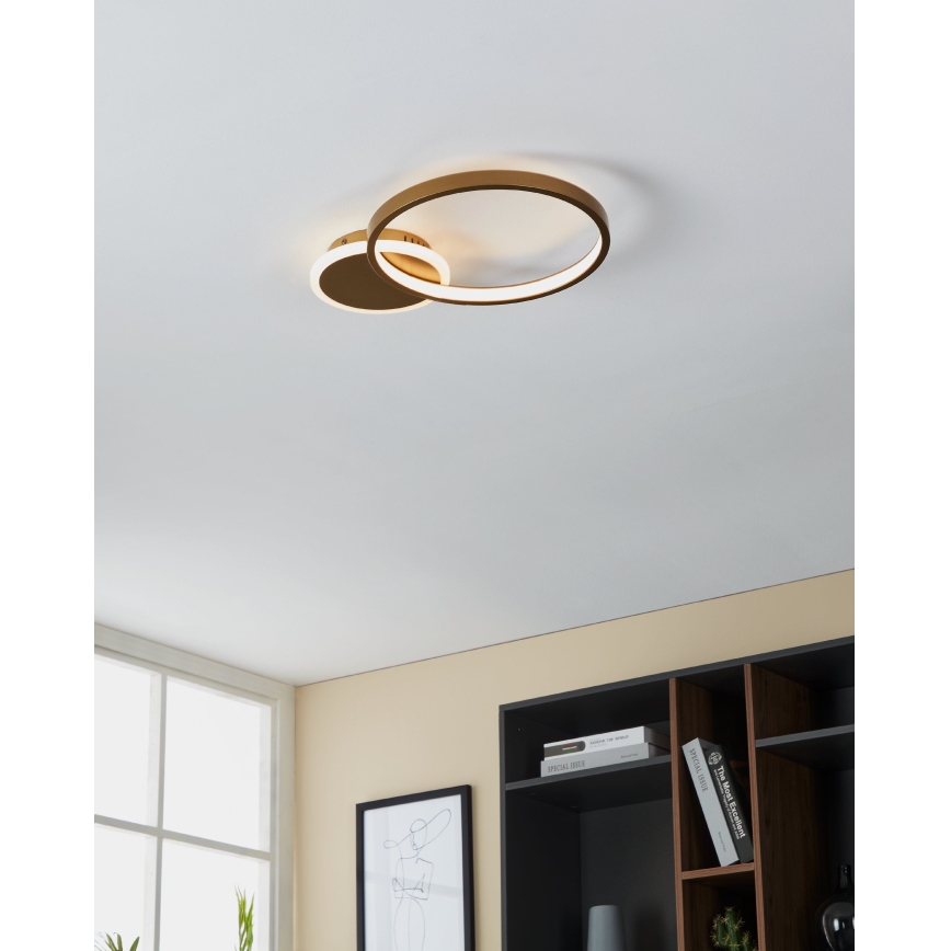 Eglo - Стельовий LED світильник з регулюванням яскравості LED/15W/230V золотий + дистанційне керування
