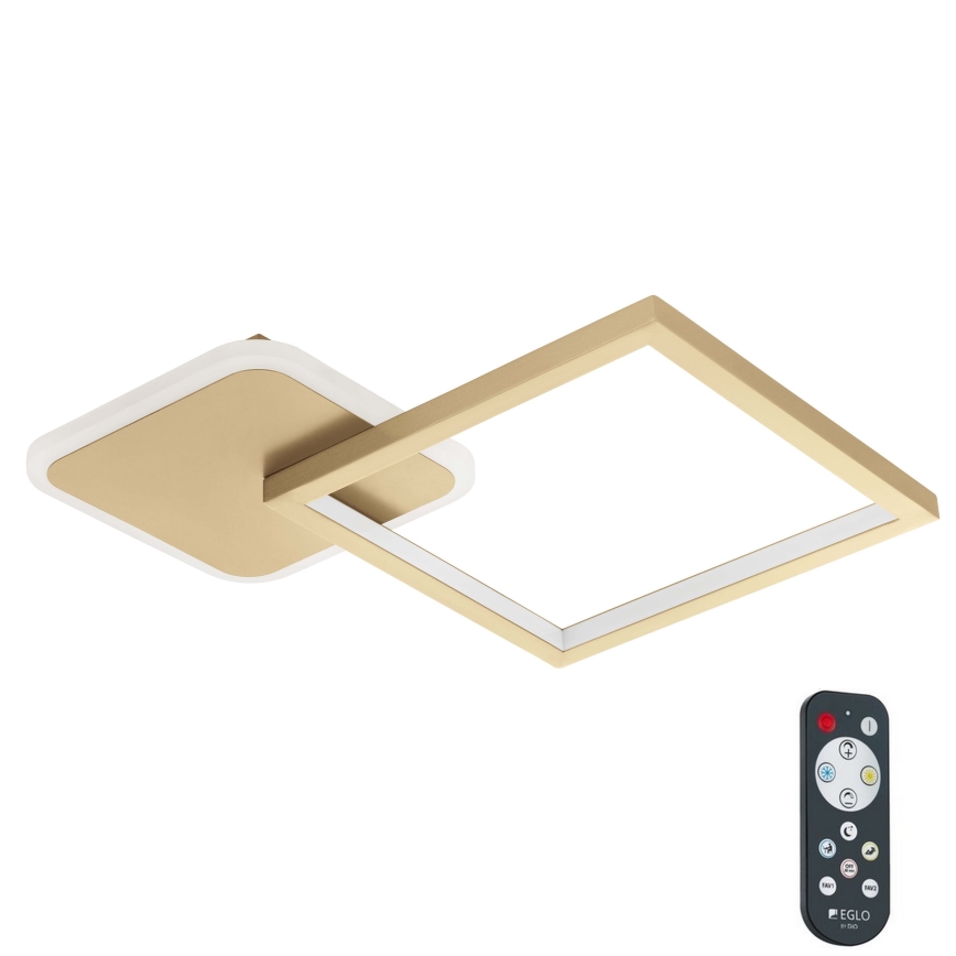 Eglo - Светодиодный потолочный светильник с регулированием яркости LED/15W/230V золотой + дистанционное управление