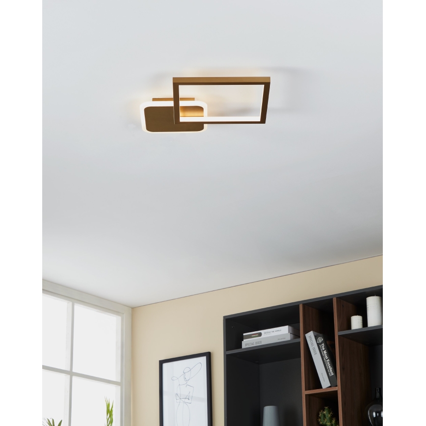 Eglo - Светодиодный потолочный светильник с регулированием яркости LED/15W/230V золотой + дистанционное управление