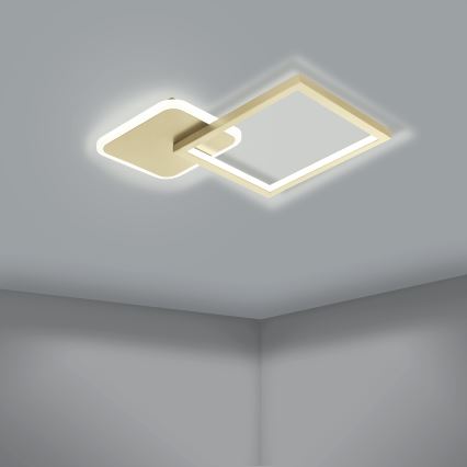 Eglo - Светодиодный потолочный светильник с регулированием яркости LED/15W/230V золотой + дистанционное управление