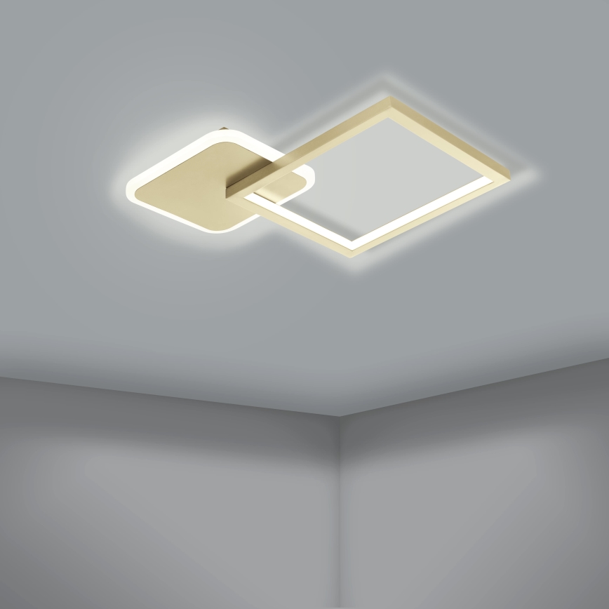 Eglo - Светодиодный потолочный светильник с регулированием яркости LED/15W/230V золотой + дистанционное управление