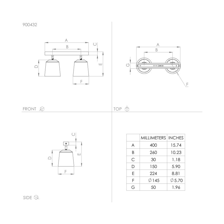 Eglo - Точковий світильник 2xE27/25W/230V