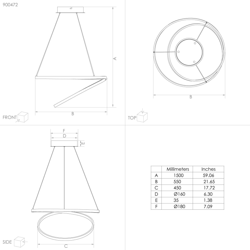 Eglo - Світлодіодна підвісна люстра LED/36W/230V