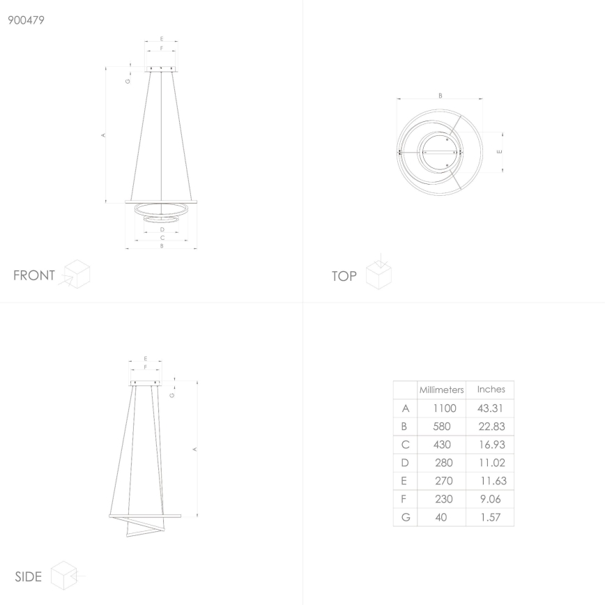 Eglo - Підвісна LED люстра з регулюванням яскравості LED/43,2W/230V чорна