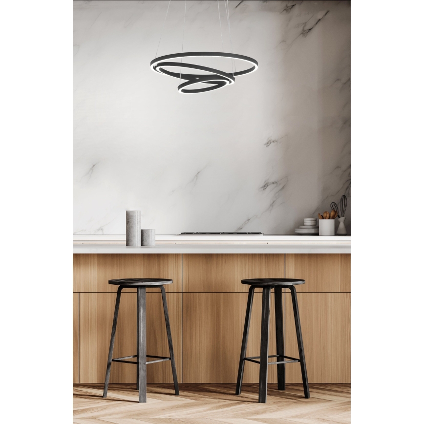 Eglo - Светодиодная подвесная люстра с регулированием яркости LED/43,2W/230V черный