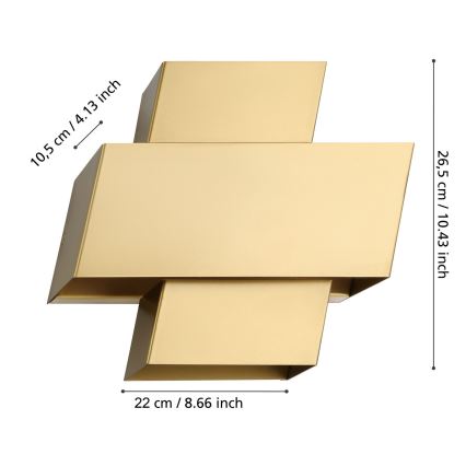 Eglo - Настенный светильник 1xE27/40W/230V золотой