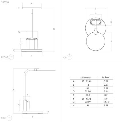 Eglo - Настільна LED лампа з регулюванням яскравості LED/2,1W/5V 1500 mAh 3000-6500K чорний