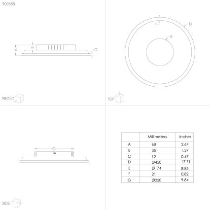 Eglo - Светодиодный потолочный светильник LED/27W/230V