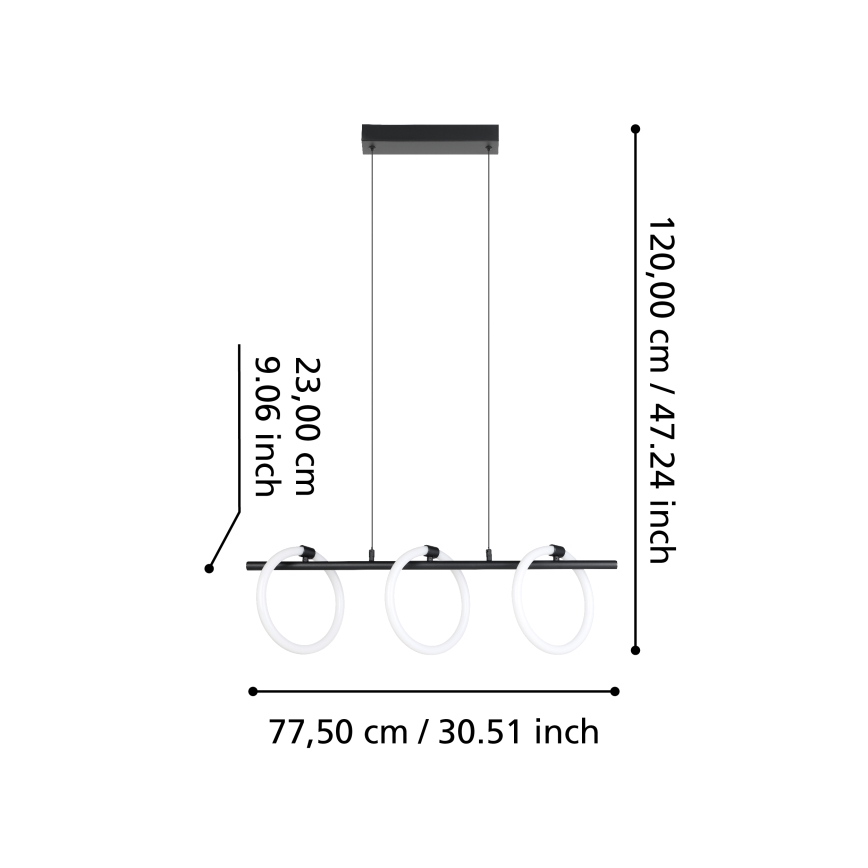 Eglo - Підвісна LED люстра 3xLED/9W/230V