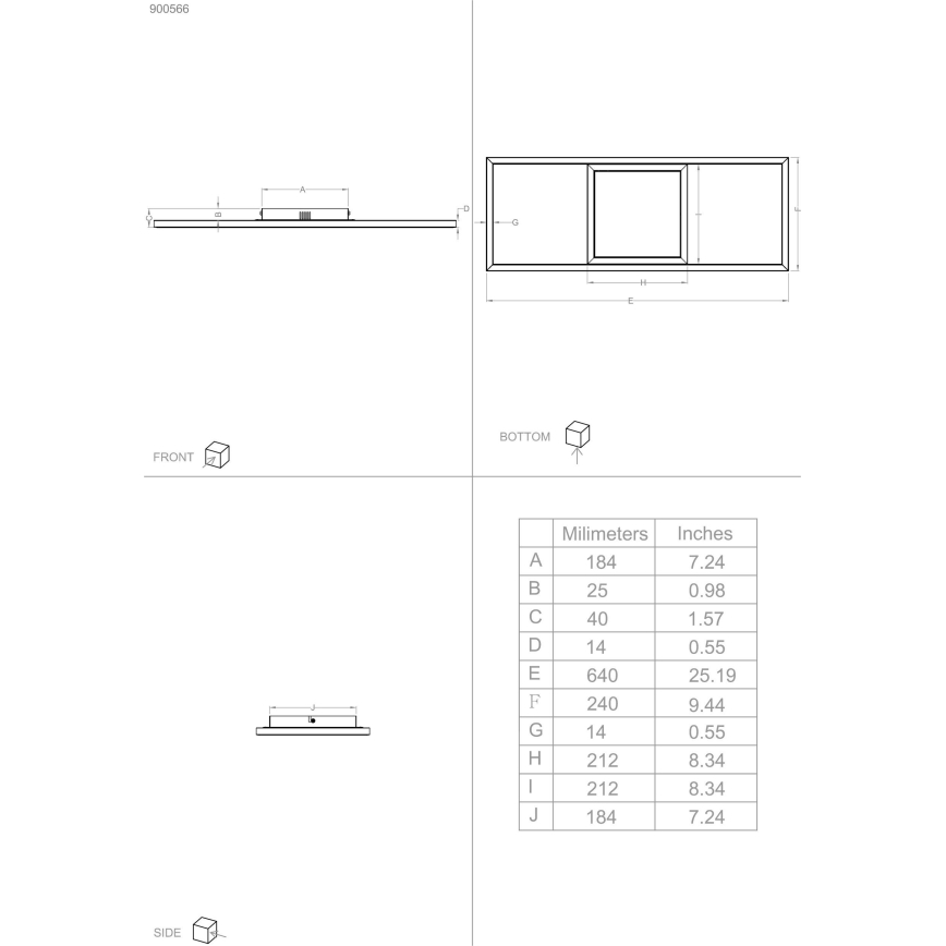 Eglo - Стельовий LED RGBW світильник з регулюванням яскравості LED/21W/230V