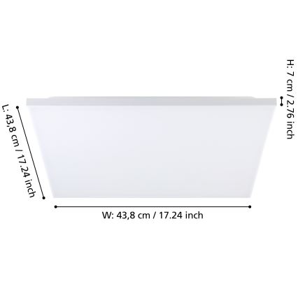 Eglo - Стельовий LED RGBW світильник з регулюванням яскравості LED/20,5W/230V 3000-6500K + дистанційне керування