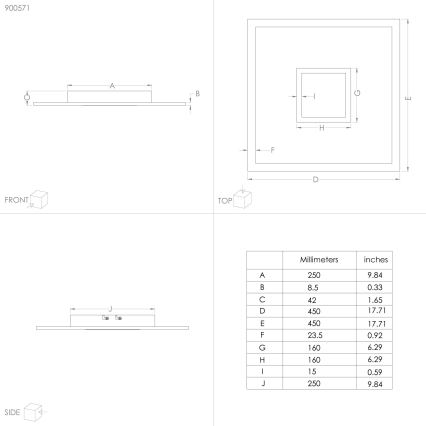Eglo - LED RGBW стельовий світильник з регулюванням яскравості LED/21,5W/230V 3000-6000K 45x45 cm + пульт дистанційного керування