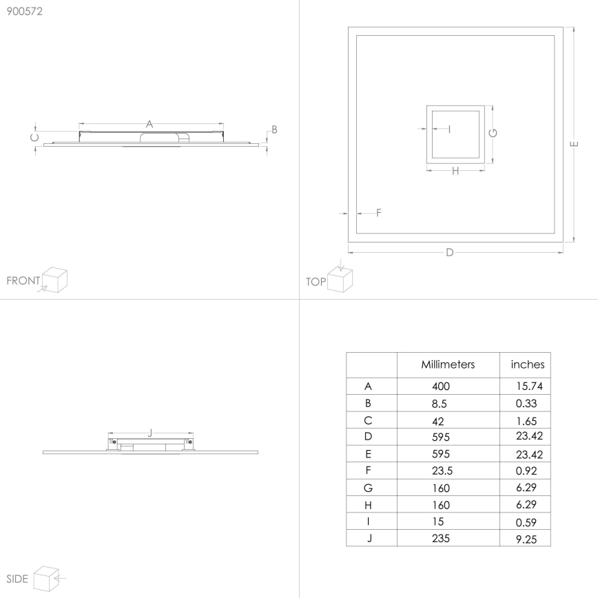 Eglo - LED RGBW диммируемый потолочный светильник LED/36W/230V 3000-6000K 59,5x59,5 cm + пульт дистанционного управления