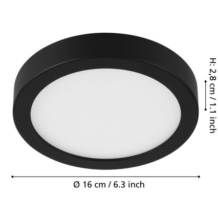 Eglo - Стельовий LED світильник з регулюванням яскравості LED/11W/230V чорний