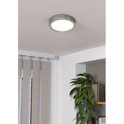 Eglo - Светодиодный потолочный светильник с регулированием яркости LED/11W/230V матовый хром