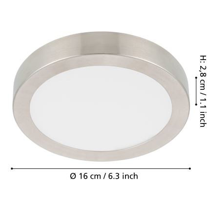Eglo - Светодиодный потолочный светильник с регулированием яркости LED/11W/230V матовый хром