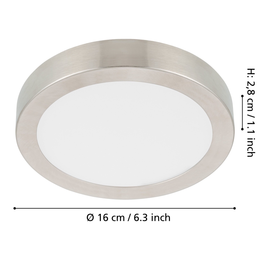 Eglo - Светодиодный потолочный светильник с регулированием яркости LED/11W/230V матовый хром