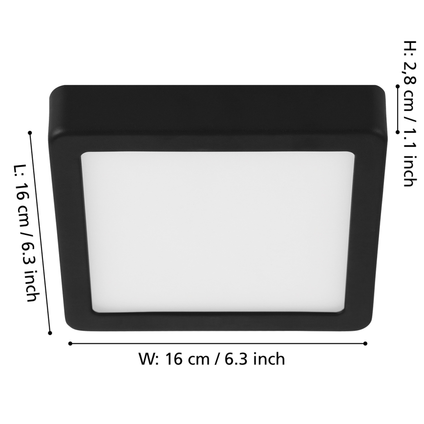 Eglo - Стельовий LED світильник з регулюванням яскравості LED/11W/230V чорний