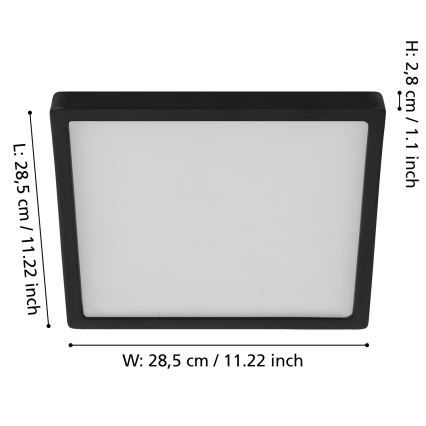 Eglo - Стельовий LED світильник з регулюванням яскравості LED/20,5W/230V чорний