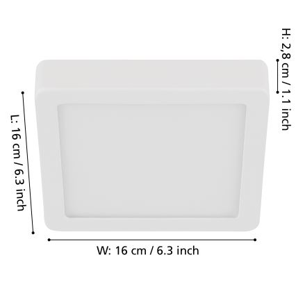 Eglo - Светодиодный потолочный светильник с регулированием яркости LED/11W/230V белый