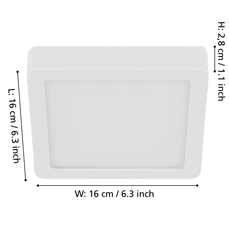 Eglo - Светодиодный потолочный светильник с регулированием яркости LED/11W/230V белый