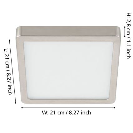 Eglo - Светодиодный потолочный светильник с регулированием яркости LED/17W/230V матовый хром