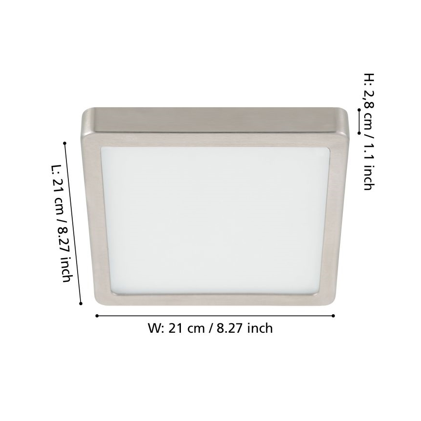 Eglo - Светодиодный потолочный светильник с регулированием яркости LED/17W/230V матовый хром